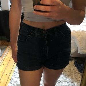 Chic high waisted denim shorts